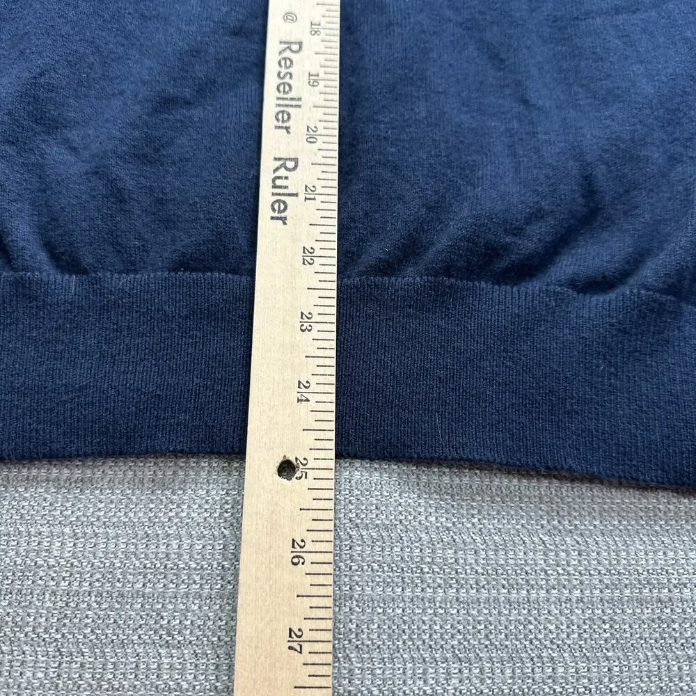 LL Bean Sweater Men Large Blue Pullover V Neck Cashmere Blend Gorp Cabin Comfort